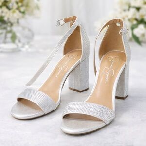 Jessica Simpson Shimmering Silver Heels